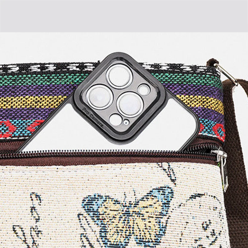 Damen-Umhängetasche, Handytasche, bestickte Umhängetasche im Ethno-Stil, kleine Retro-Leinentasche – Detail 28