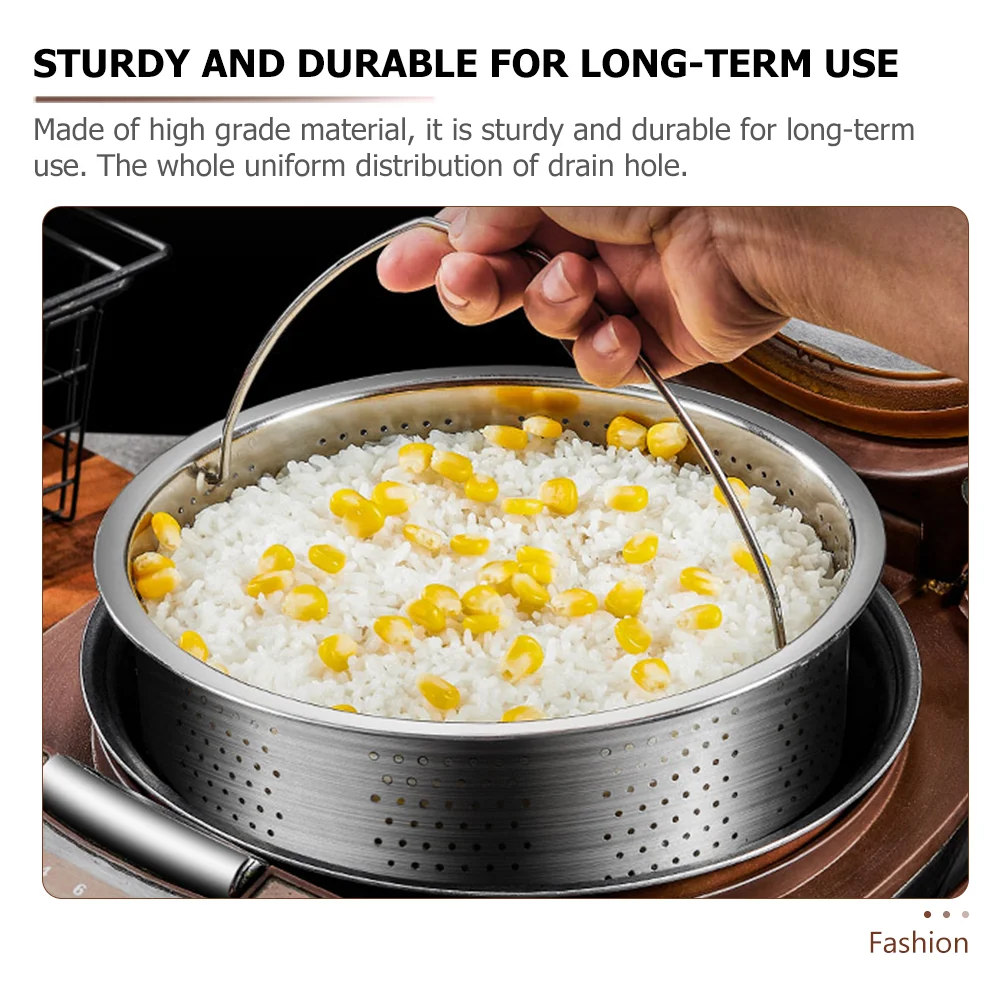 Pan Stainless Steel Rice Steamer Portable Air Fryer Cooker Tamale Pot Food Steaming Rack