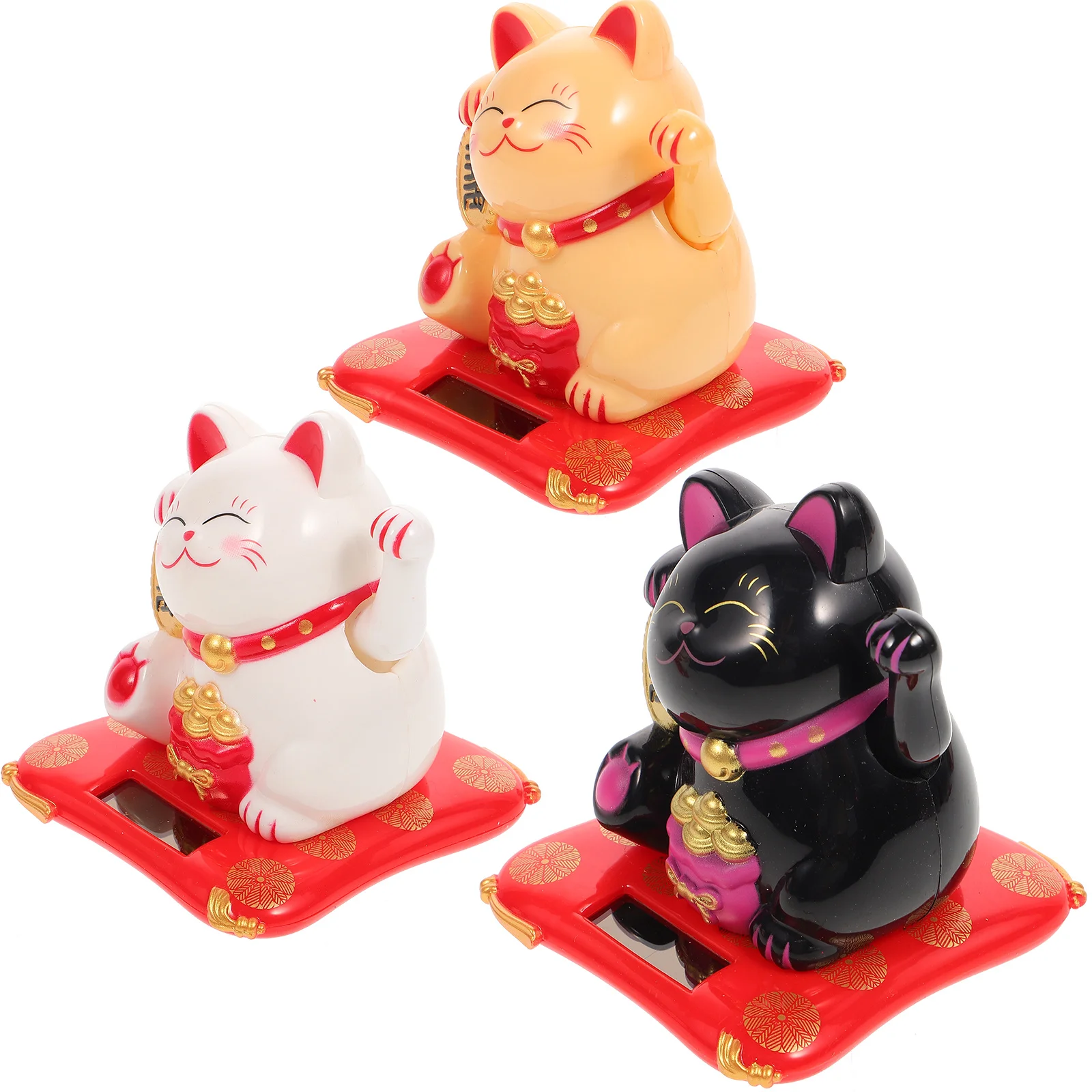 

3pcs Waving Powered Lucky Waving Crafts Decoration For Car Desk Mascot Cat Decoration Gift Cat Mascot Decor