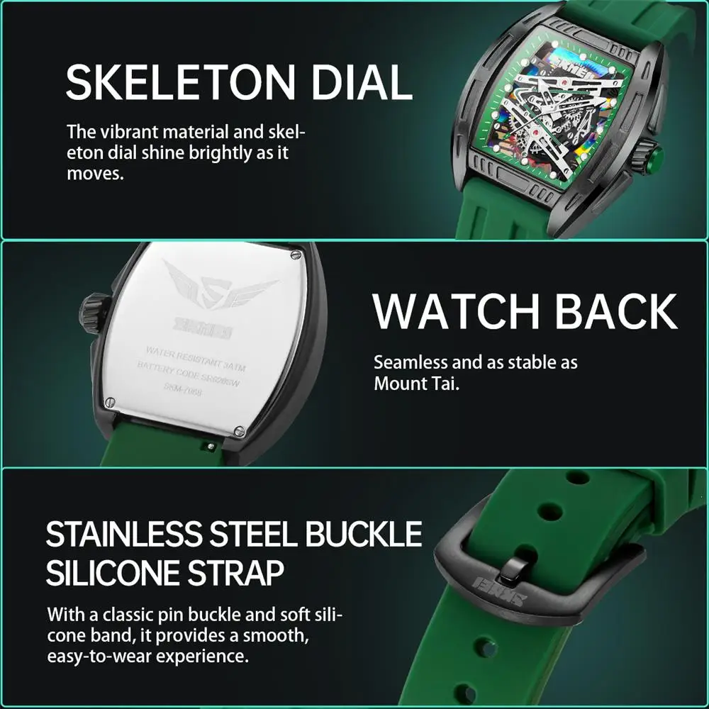 SKMEI موضة ملونة الهاتفي الإبداعية الأصلية ساعات حركة الكوارتز للرجال النساء 3Bar مقاوم للماء تاريخ ساعة اليد Reloj Hombre #5