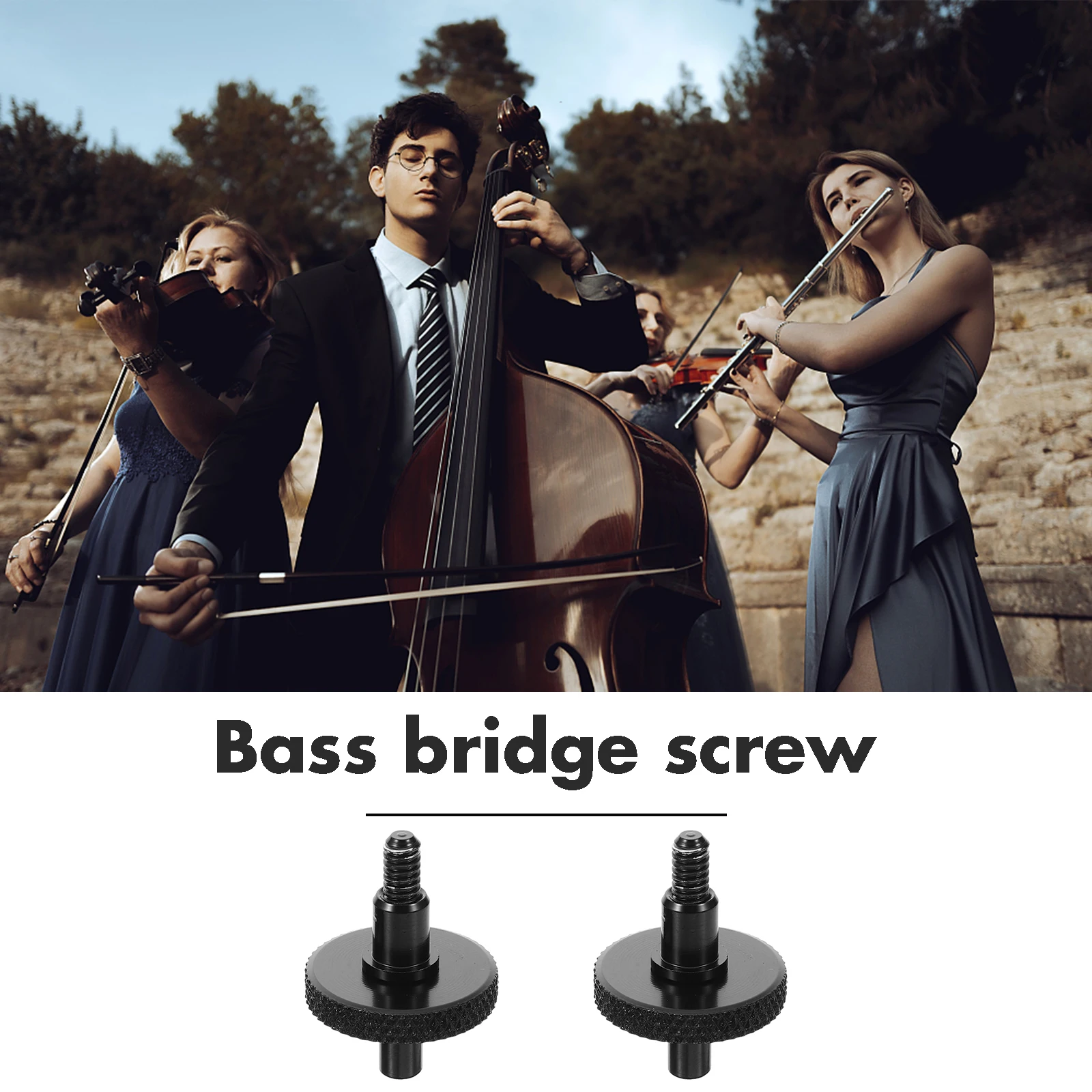 

1 Pair Adjustable Split Screw For Stable Performance Easy Installation Replacement Part Double Bass Bridge Accessories Metal