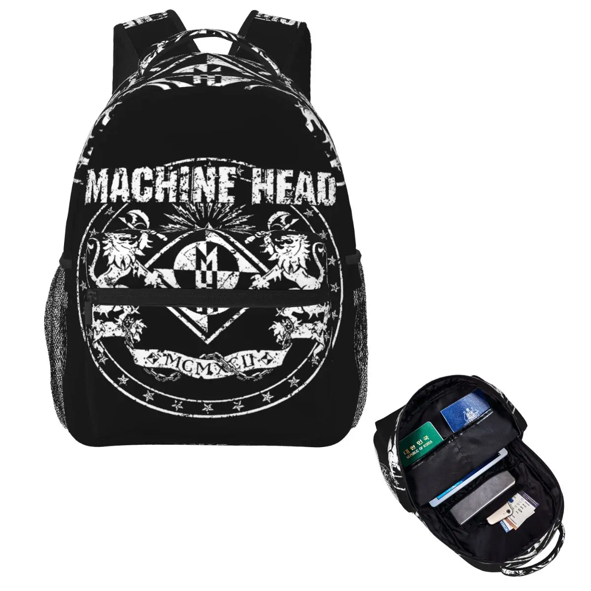 

Machine Head Logo 04 Groove Metal, Backpack Hot Sale Daypack Large Capacity Kids BookBag School Bag Shoulder Bags for Men Women