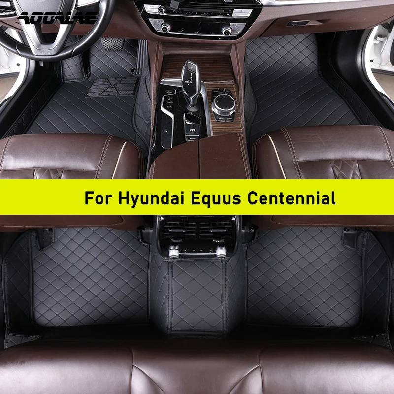 AOOALE Custom Car Floor Mats For Hyundai Equus Centennial 2009-2023 Auto Carpets Foot Coche Accessorie