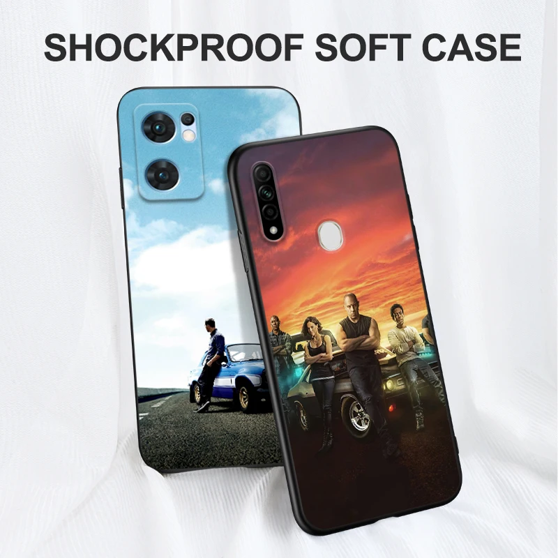 Black Tpu Case For Vivo Y52 Y70 Y70s Y70T Y71 Y71A Y72 Y73S Y75 Y76 Y75 Y81 5G 2020 Hot Movie Fast and Furious