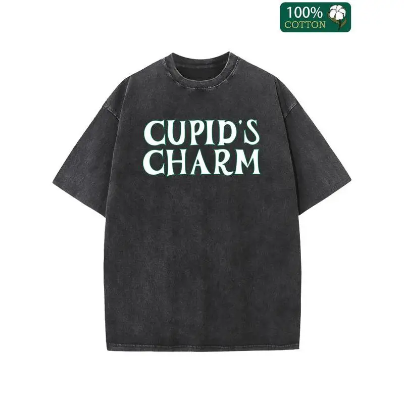 

Cupid's Charm T-Shirt Unisex Washed Retro Valentine's Day Gift Graphic Tee Love Romance Cotton Top