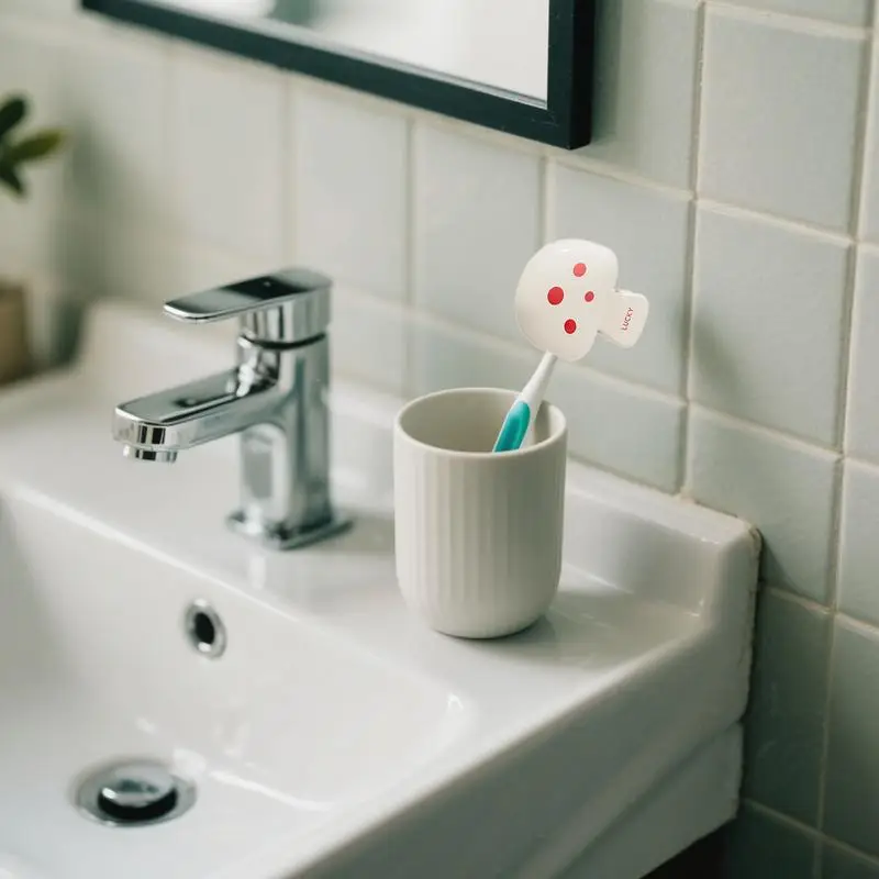 Toothbrush Cover Mushroom-Shaped Manual Toothbrush Protector Cover Portable Protective Cap Home Use Cute Gadgets Decorative For