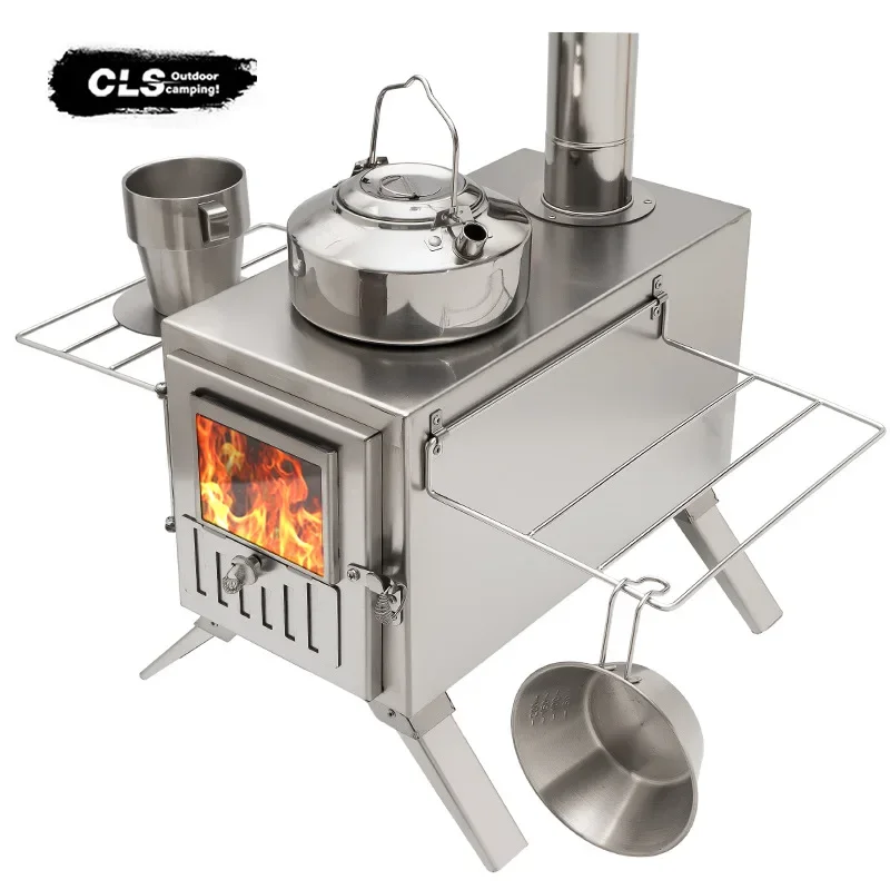 

NOBANA&CLS Stainless Steel Foldable Charcoal Heating Stove Outdoor Camping Picnic Tent Hiking Travel Warm Wood Stove