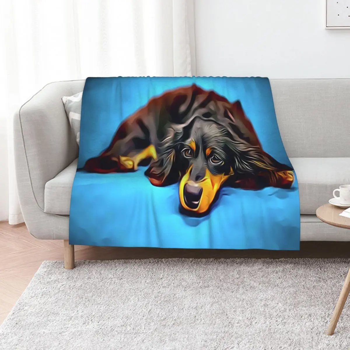 Sleepy Long Haired Brown Dachshund Throw Blanket Sofa Quilt Quilt Travel Extra Large Throw Comforter Large Blankets