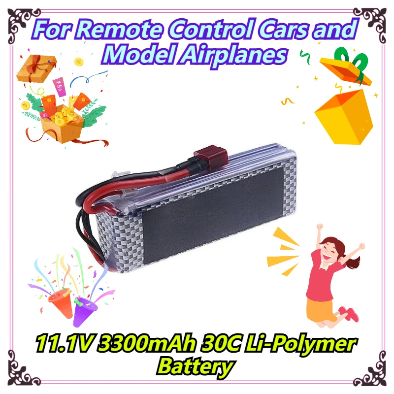 

11.1V 3300mAh 30C Li-Polymer Battery For Remote Control Cars and Model Airplanes