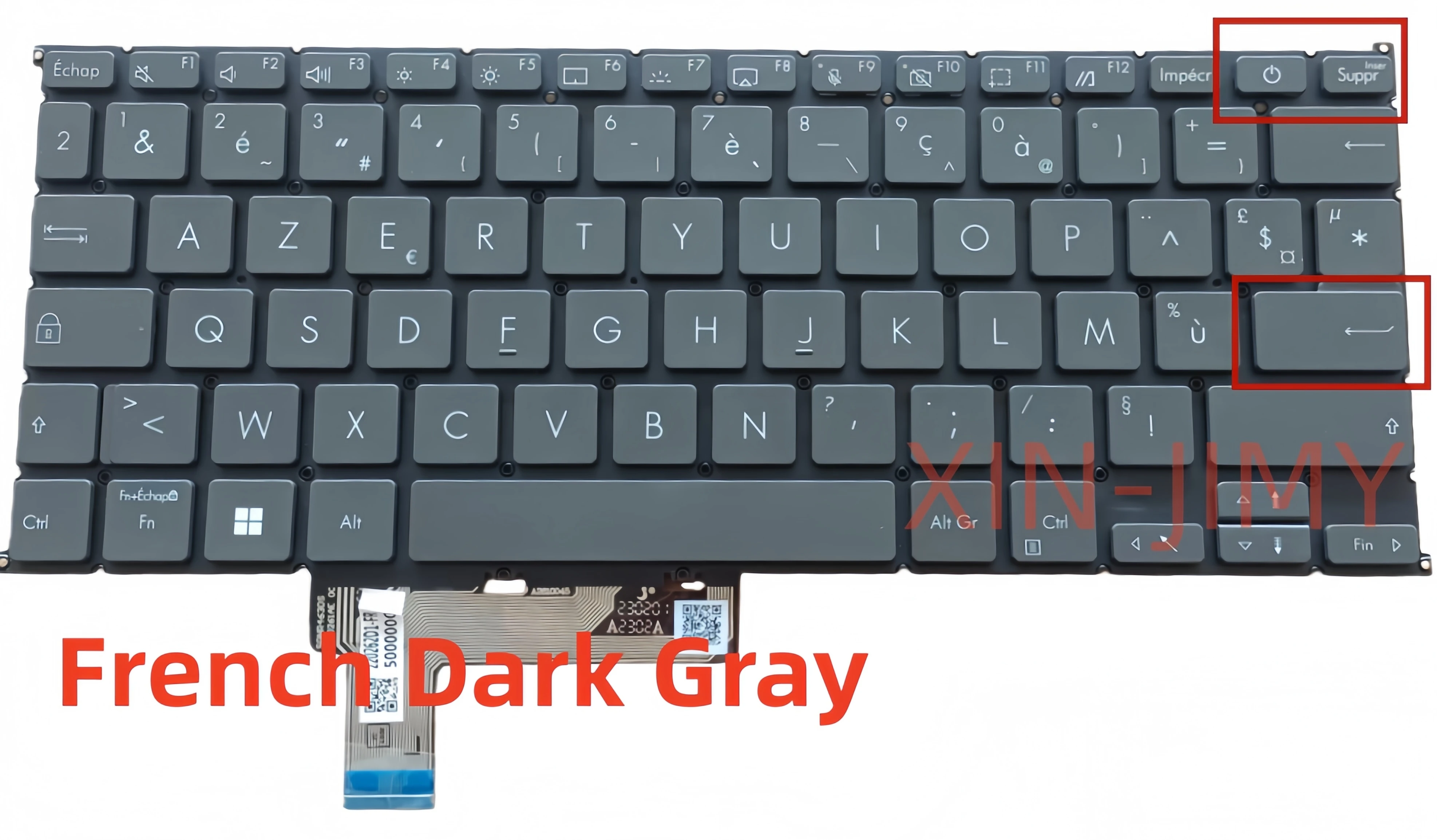 

Темно-серая клавиатура для ноутбука с французской раскладкой для Asus Zenbook S 13, OLED UX5304 UM5302 V220262DE1-LA без подсветки