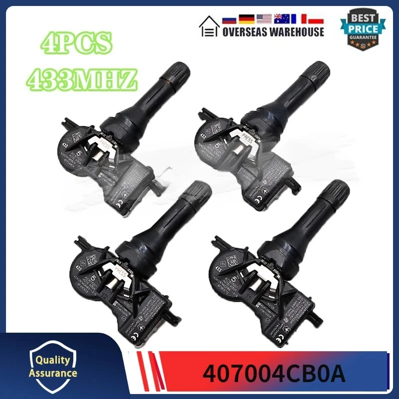 4 قطعة مراقبة الإطارات سينور لرينو اسبيس كادجار كانجو كوليوس ميجانج الإطارات 2026 استشعار الضغط 433MHZ 40700-4CB0A 407004CB1B #1