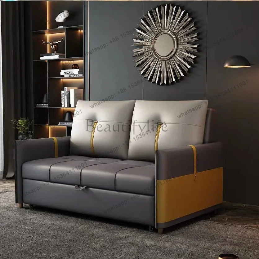 

yj5 Sofa bed dual-purpose foldable small apartment light luxury multi-functional sitting and lying