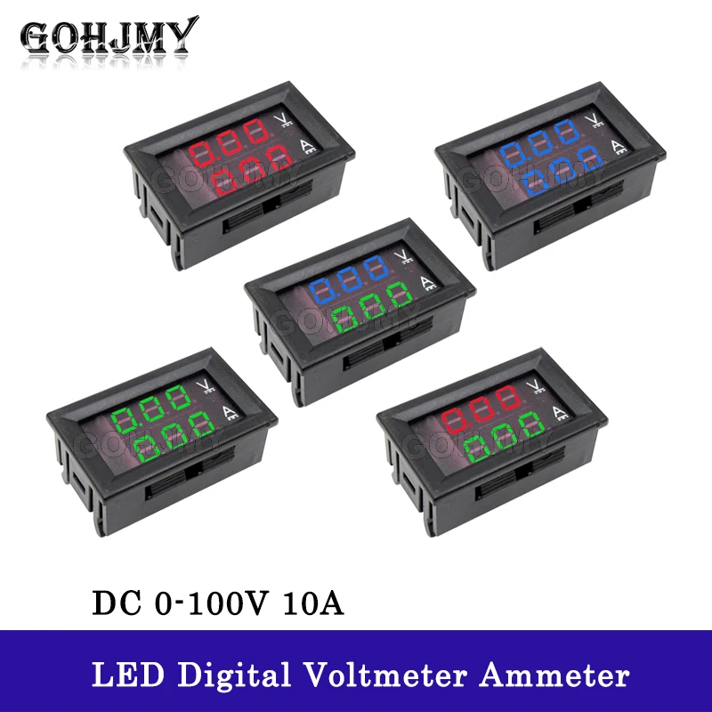 0.56 DC 0-100V 10A LED Digital Voltmeter Ammeter Car Motocycle Voltage Current Meter Volt Detector Tester Monitor Panel