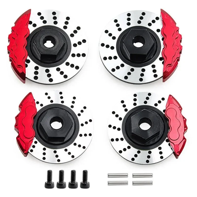 

TRX4 1/10 4-TEC DRIFT FORD MUSTANG Aluminum Brake Disc + Caliper D286 #8367, #8356- Black & Red Color, 33g Lightweight Set