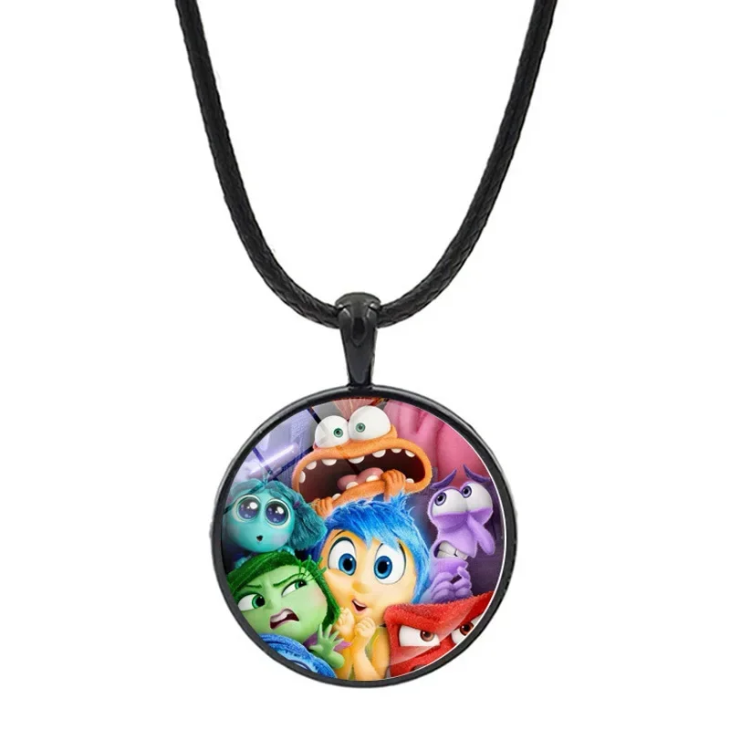 Disney Cartoon Inside Out 2 Necklace Anger Disgust Sadness Jewelry Pendant Girl Necklace Toy Lover Jewelry Friend Birthday Gifts