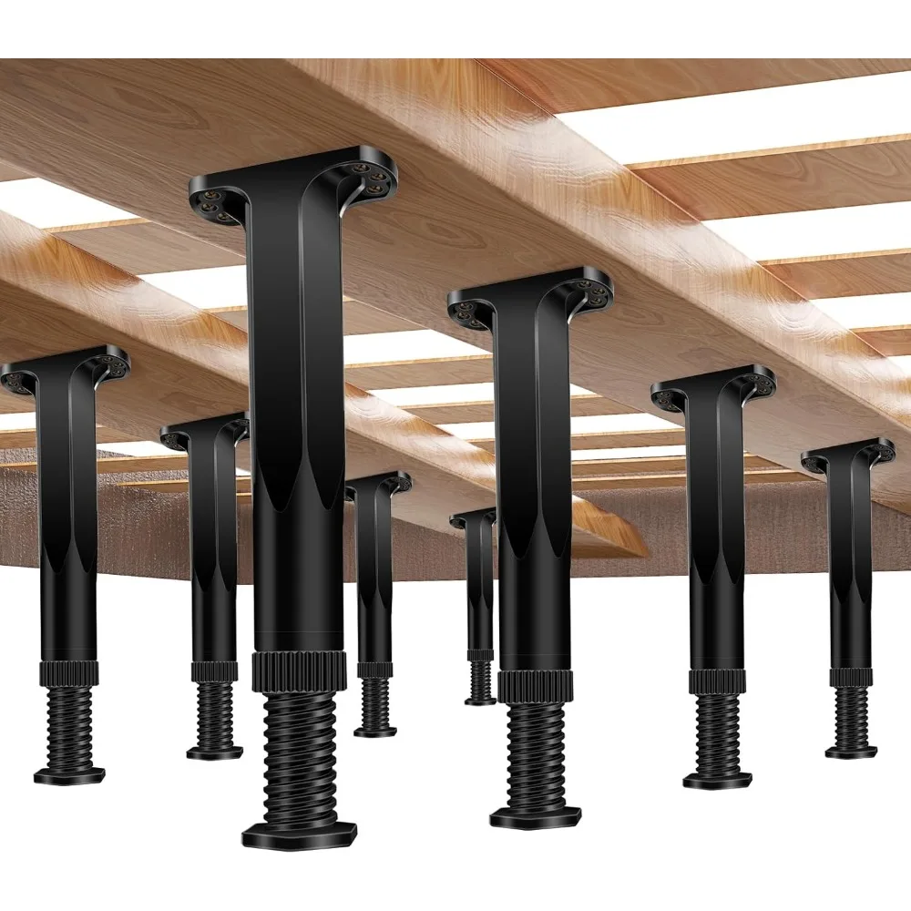 Gambe di supporto per struttura letto da 8 pezzi ad altezza regolabile - Gamba di supporto per doghe da letto da 7,8-14,6 pollici con viti, Gambe per mobili per struttura letto/Be