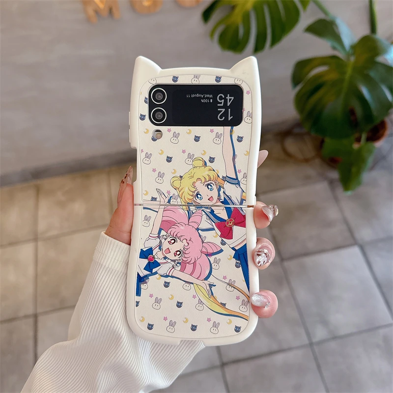 Cute Cartoon Japan Anime Sailor Moon Phone Case For Samsung Galaxy Z Flip 7 Hard PC Back Cover For Z Flip 6 5 4 3 Case view 5