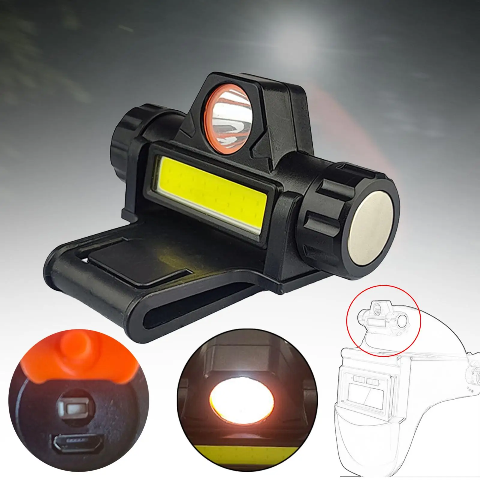 Headlight for Welding Mask Durable Lightweight Comfortable to Wear Worklight