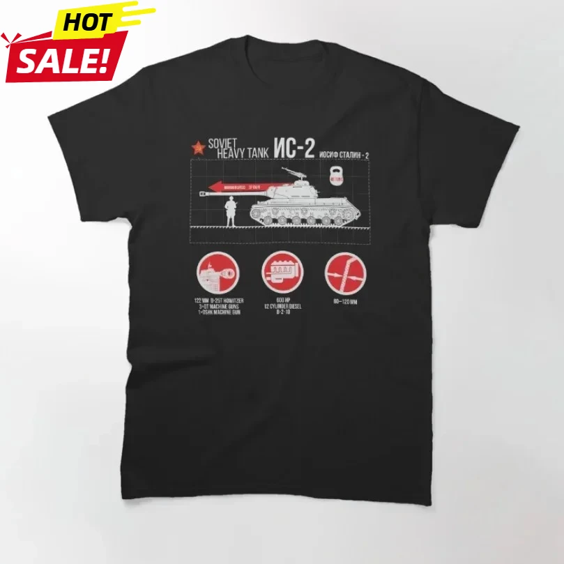 Soviet IS-2 Heavy Tank Infographic New T-Shirt 100% Cotton O-Neck Summer Short Sleeve Casual Mens T-shirt Size S-3XL
