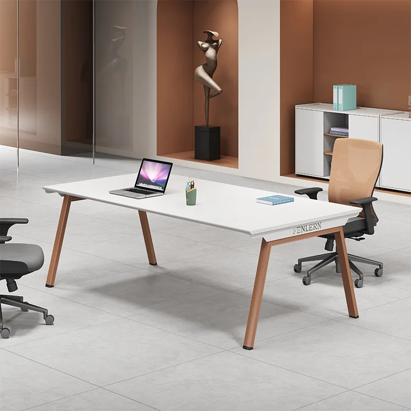 Simple workbench desk meeting long table simple modern table and chair combination