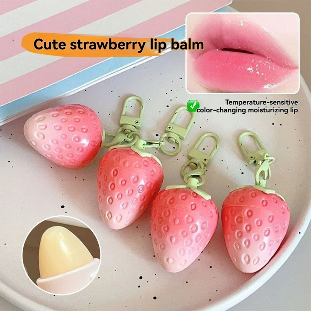 Leuke Aardbeienlippenstift Hydraterend en hydraterend Water verwijderen van dode huid Mannelijke en vrouwelijke studentenfeestlippenstift Kleurloos