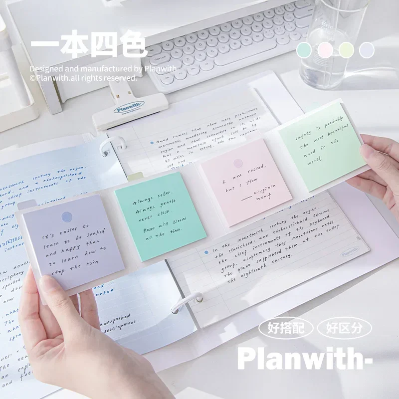 120 Sheets Sticky Note with 4 Different Color Inner Paper Page for Student Notes Sticky Notes
