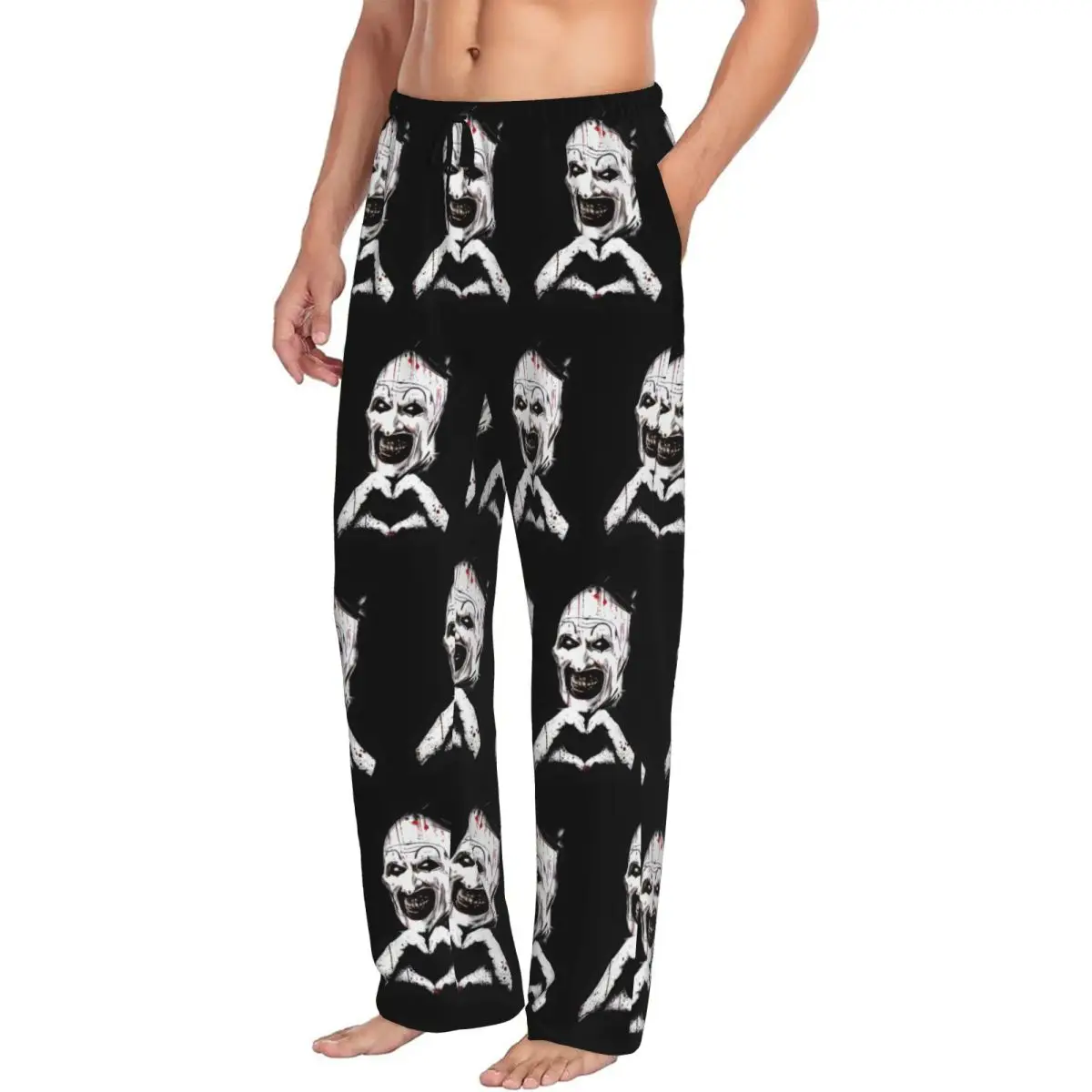 Custom Men T-Terrifiers Pajama Pants Printed Halloween Horror Movie Sleep Sleepwear Bottoms with Pockets