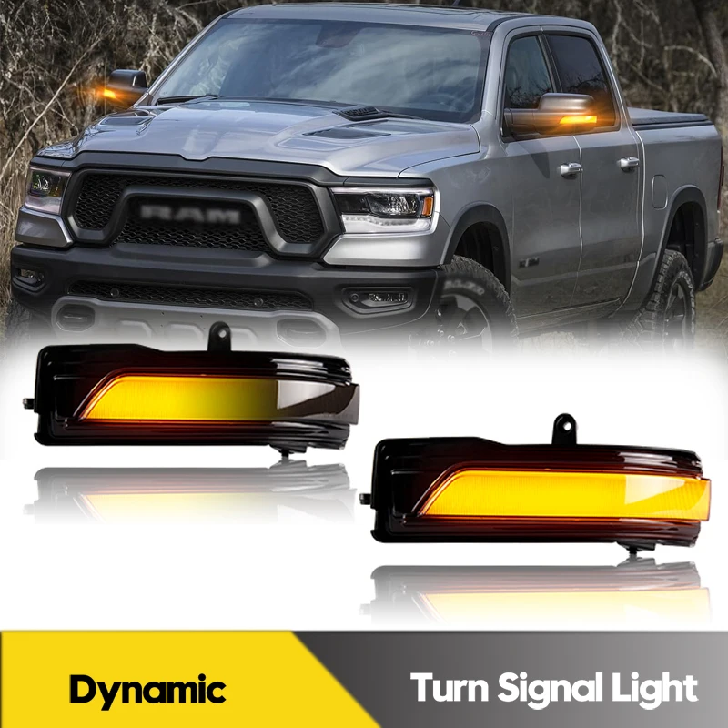 

2Pcs For Dodge RAM 1500 DT 2019-2023 LED Dynamic Side Mirror Light Blinker Turn Signal Lamps Car Accessorie OEM#68402096AA