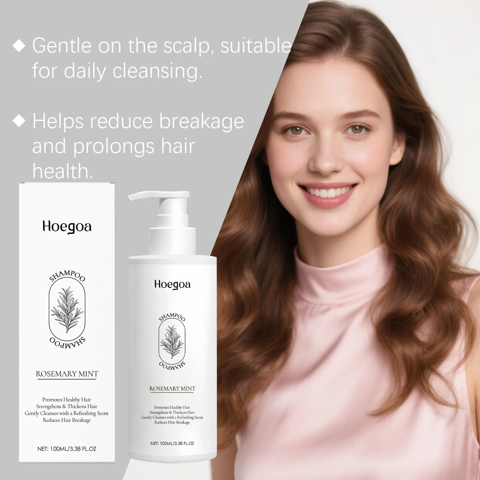 شامبو Hoegoa Rosemary Mint - للشعر اللامع والنظيف والناعم والحجم مع عبوة أصلية رسمية رغوية غنية #3