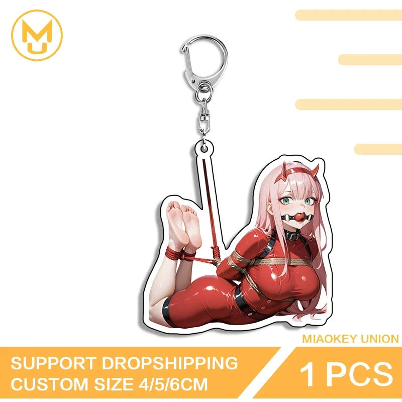 Binding Zero Two Exquisite Attractive Unique Creative Edgy Advance Guard Double Sided Key Chains Charming Novelty Accessories