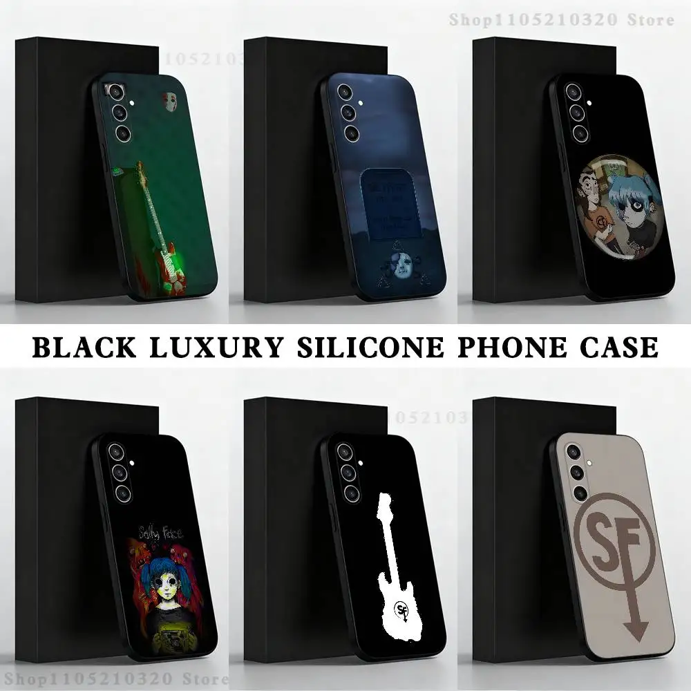 

Cartoon S-Sally Face SF Phone Case For Samsung S 25,24,23,22,30,21,10,9,Ultra,Plus,Lite,FE,4,5 G Black Soft Case