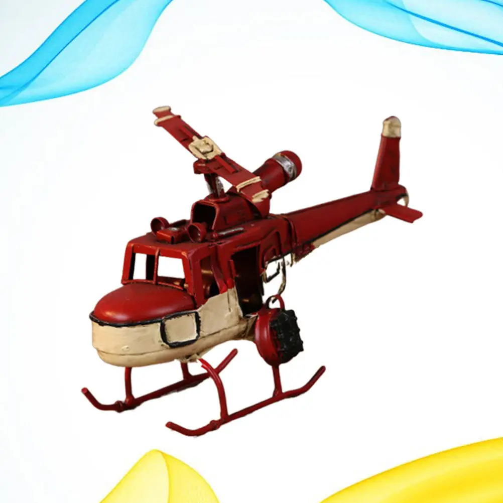 

1 шт. Ретро-миниатюрный самолет-биплан из железа, красный, винтажный, для декора дома и рабочего стола, коллекционный