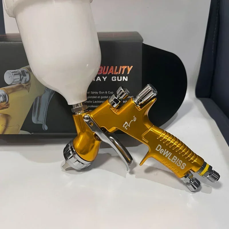 Painting Gun TE20 T110 1.3mm Nozzle Spray Gun GT Pro PRUPLE Glod with Mixing Cup Water Based Air Spray Gun Airbrush image 3
