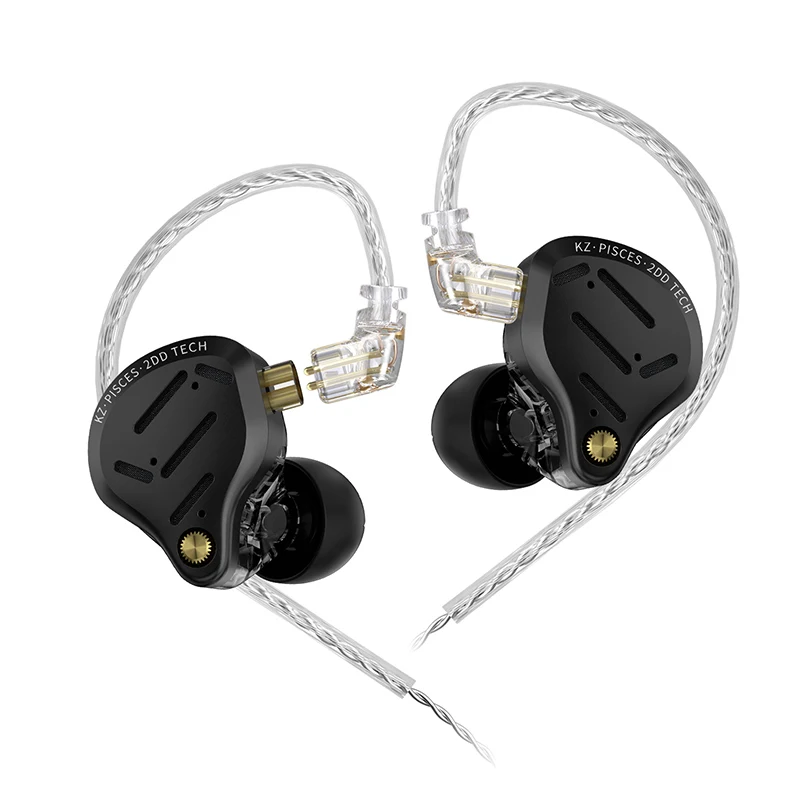 Pre-order ​KZ Pisces Dual Dynamic Drivers in-Ear Monitor Adjustable Sound Tuning Switch with Detachable Gold-Plated Cable