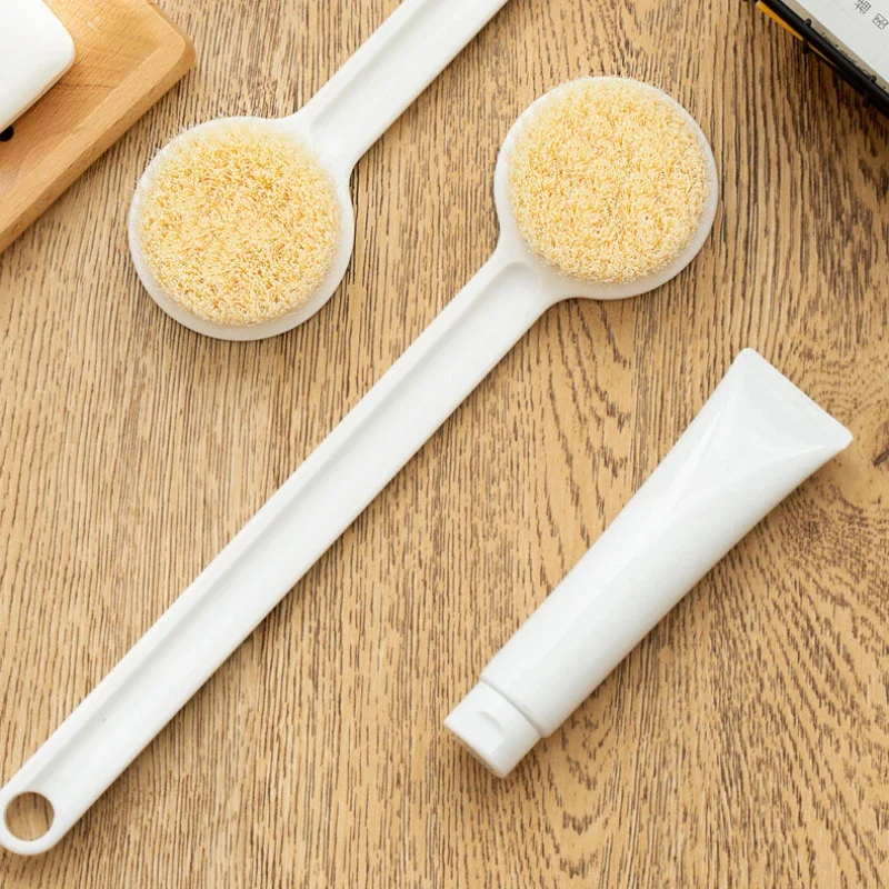 1PC Japanese Simple White Body Bath Brush Back Cleaning Long Handle Massage Brush Exfoliating Scrub Brush Bathroom Accessories