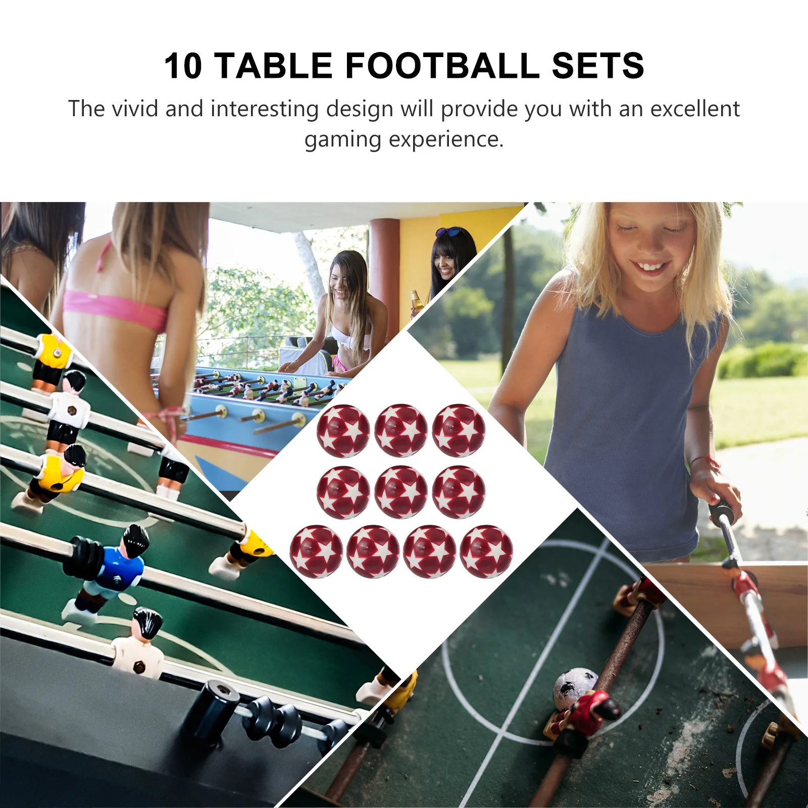

10pcs Table Football Machine Accessories 31mm Resin Balls Dark Red White Foosball Toy Replacement Parts Table Soccer