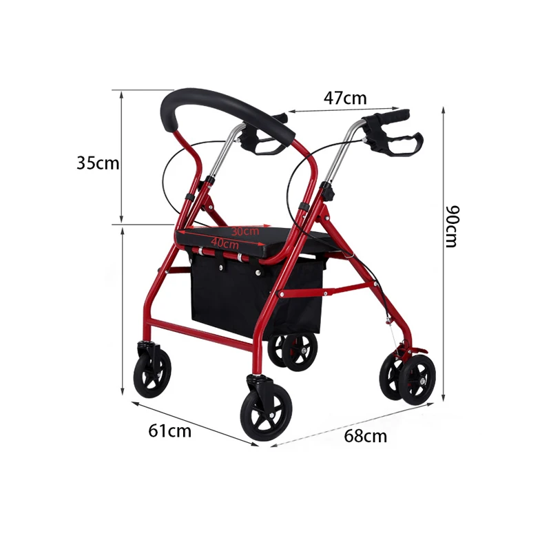 Frame Assisted walking Rollator Walker With Seat With Basket  walking aids for disabled seniors