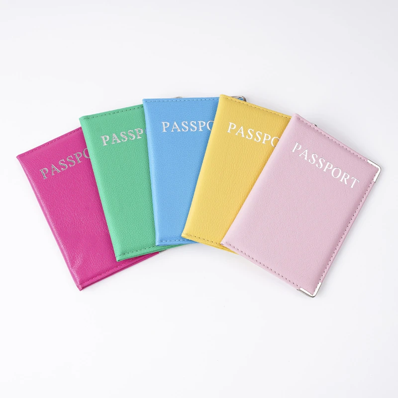 Metal Corner Passport Cover, Passport Holder, ID Cover, Lychee Pattern Universal PASS Ironing Silver Bag