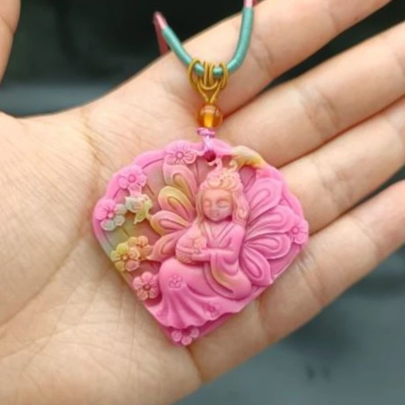 

New Colorful Yanyuan Agate Pendant, Fashionable Temperament and Elegant Necklace.