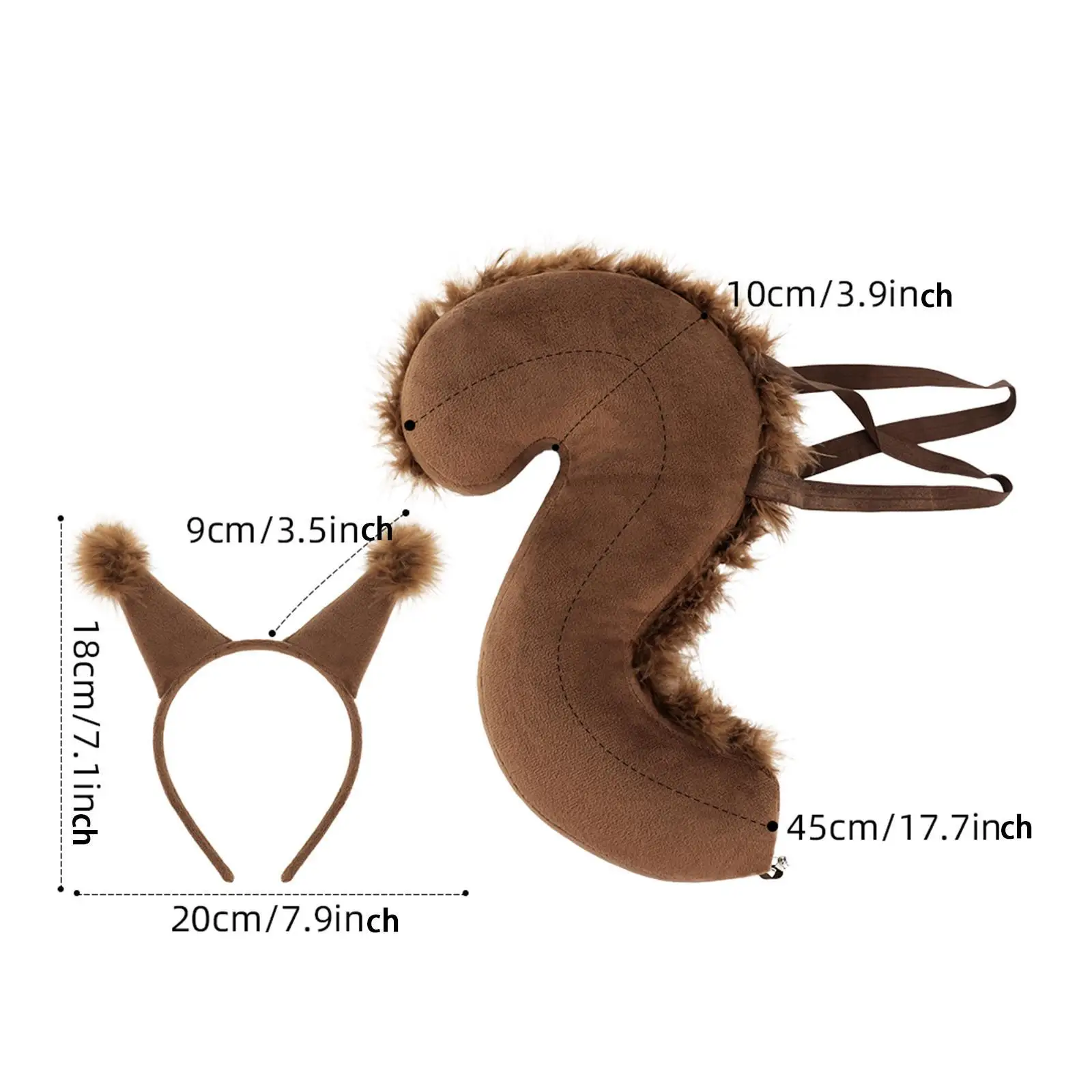 Zestaw uszu wiewiórki i ogona Cosplay obręcz do włosów na imprezę z okazji Halloween