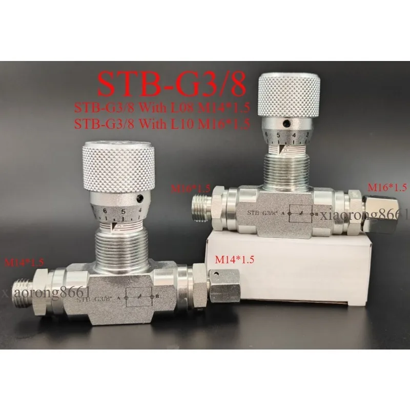 

1set Bidirectional hydraulic restrictor valve STB-G3/8 With L08 or L10 connector