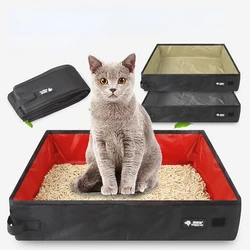 Waterproof Outdoor Foldable Cat Litter Box Dog Toilet Tray Folding Cat Litter Bedpans Portable Travel Car Pet Cat Litter Boxes