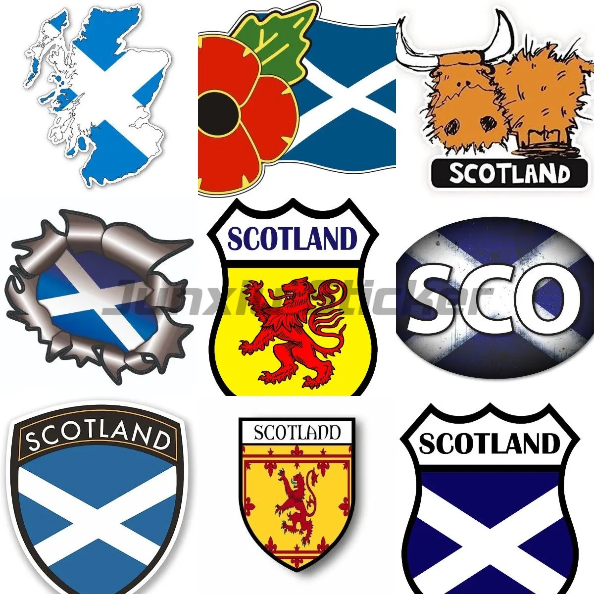 Scotland Flag Sticker Car Motorbike Coat of Arms City Flag Scotland Royal Saint Andrew Motorcycle Laptop PVC Reflective Stickers