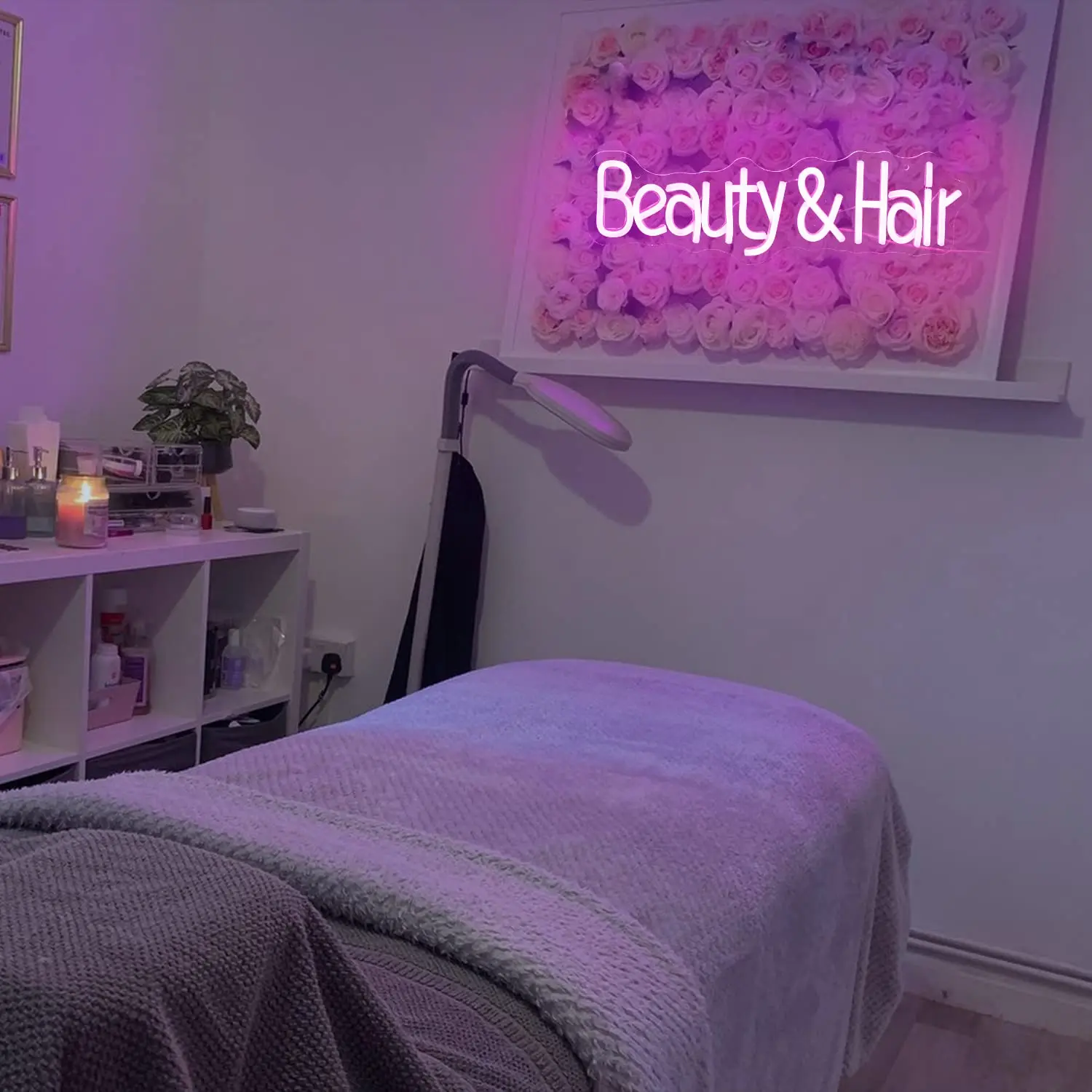 Beauty Hair Neon Signs Salon Hair Salon Sign Word LED Neon Light Sign Powered USB forBeauty Salons Decor for Girls Room Bedroom