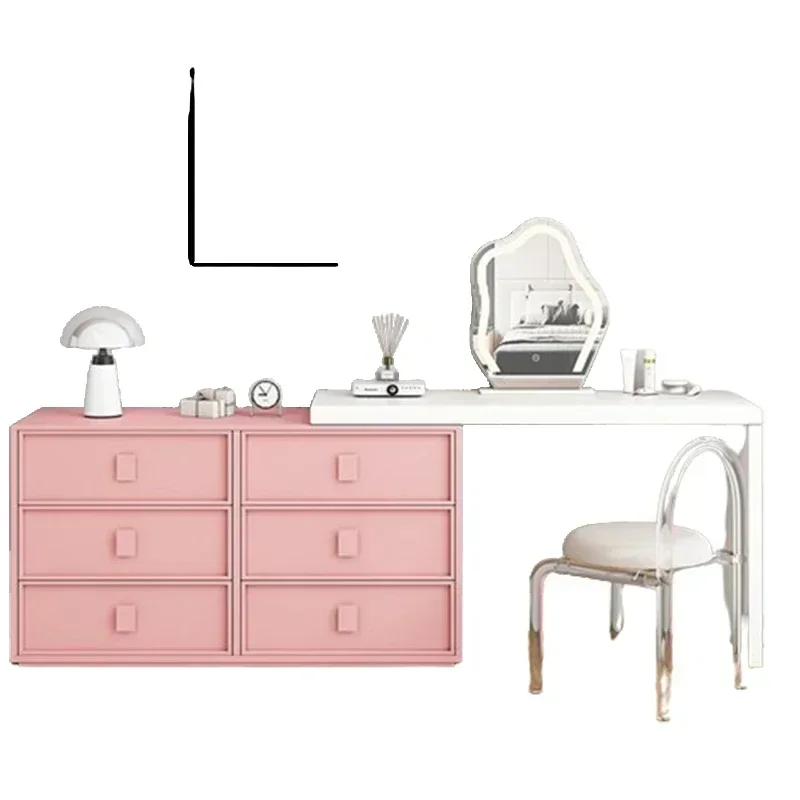 

High-quality Long Six Chest Dresser Dressing Table Makeup Wood Storage Cabinet Dressing Table Corner Bedroom Tocador