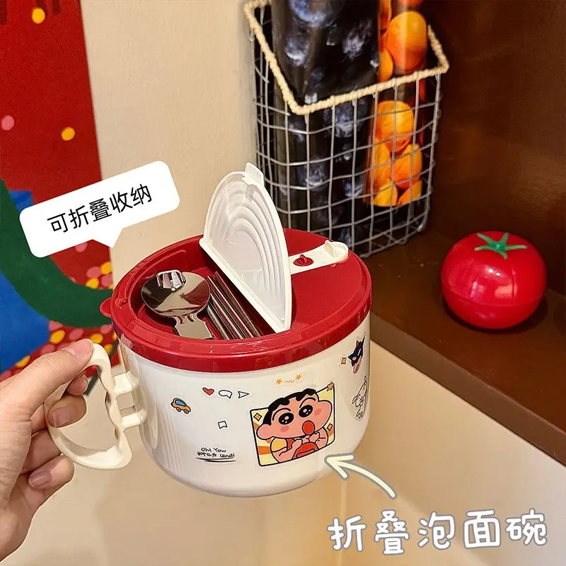 Crayon Shin-chan Cartoon Instant Noodle Bowl Kawaii Student Home Portable Soup Bowl Tableware Animation Peripheral Wholesale view 6
