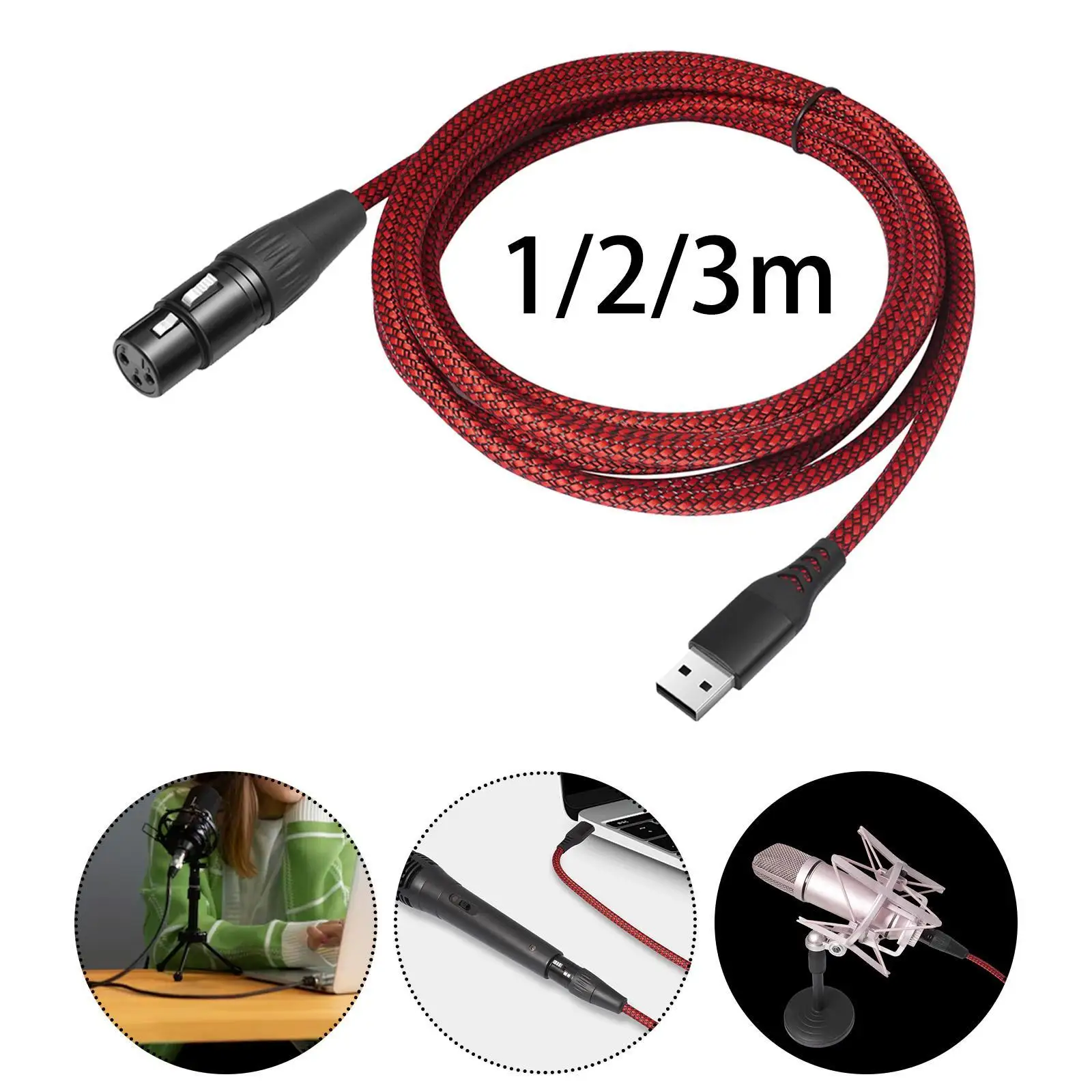 

USB Male to XLR (3-pin) Female Stereo Audio Cable for Amplifier PC Speaker