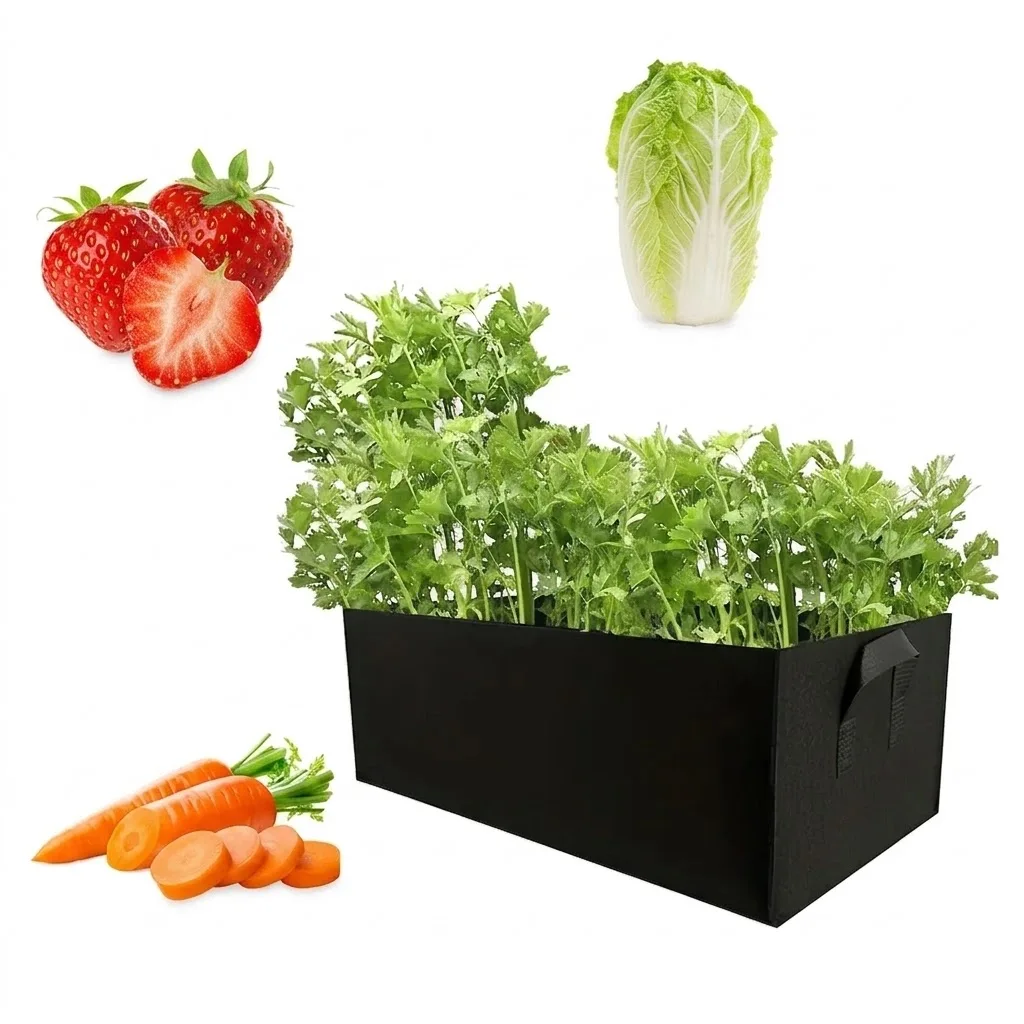 Multi Functional Vegetable Plant Growth Bag Made Of Non Woven Felt With Square Felt Growing Bucket Design For Home Use