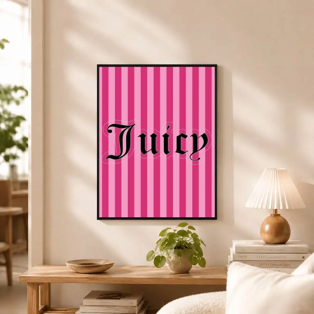 Fashion J-Juicy C-Couture  Poster Waterproof Wall Art Sticker For Bar Living Room Vintage Decor High Quality Print Gift