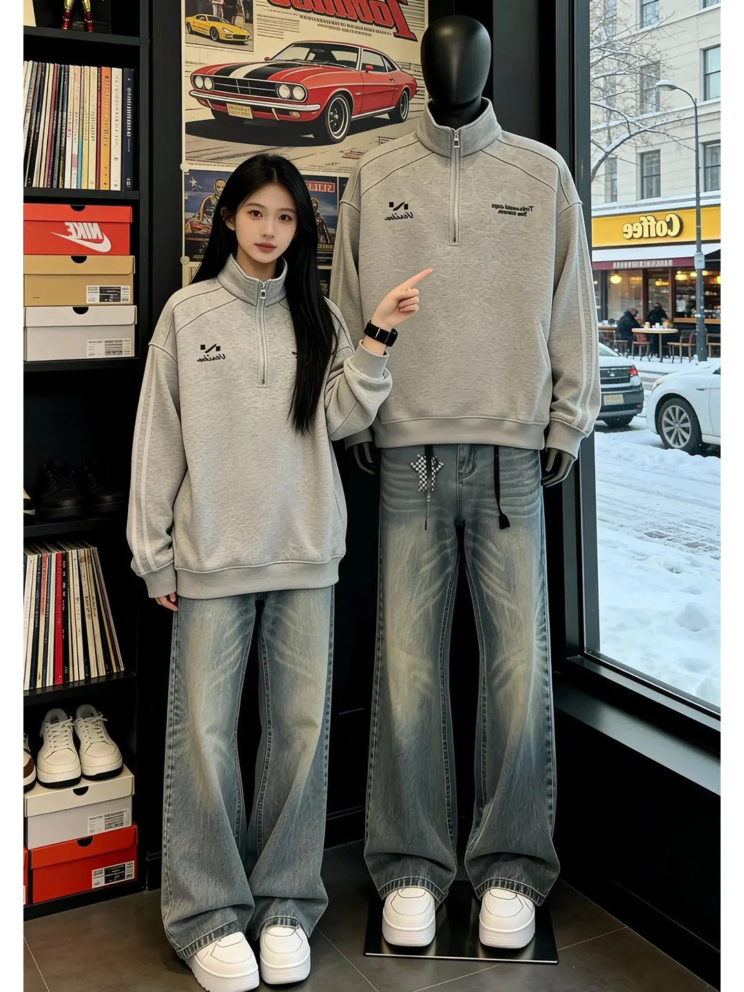 

Мужские джинсы-клеш Waed Denim: модные, повседневные, с широкими штанинами, свободного кроя, для молодежи